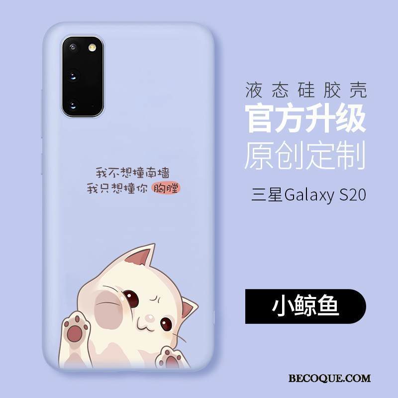 Kuori Samsung Galaxy S20 Sarjakuva Ihana Puhelimen Kuoret, Kotelo Samsung Galaxy S20 Laukut Sininen