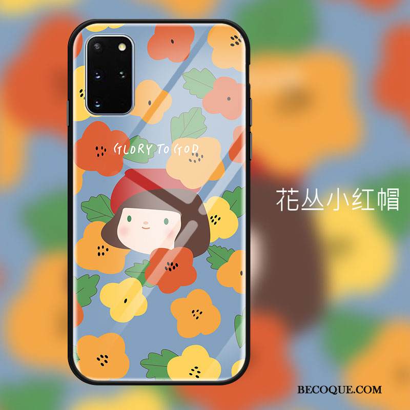 Kuori Samsung Galaxy S20+ Sarjakuva Punainen Kukka, Kotelo Samsung Galaxy S20+ Suojaus Trendi Peili
