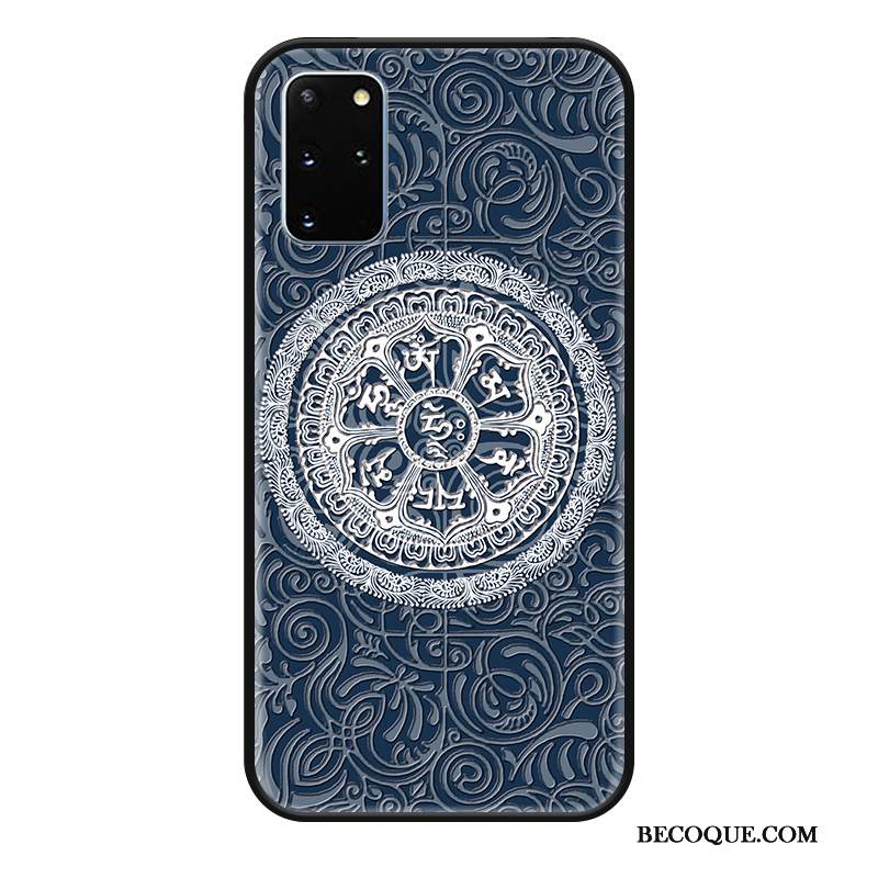 Kuori Samsung Galaxy S20+ Silikoni Musta Trendi, Kotelo Samsung Galaxy S20+ Tila Lasi Persoonallisuus