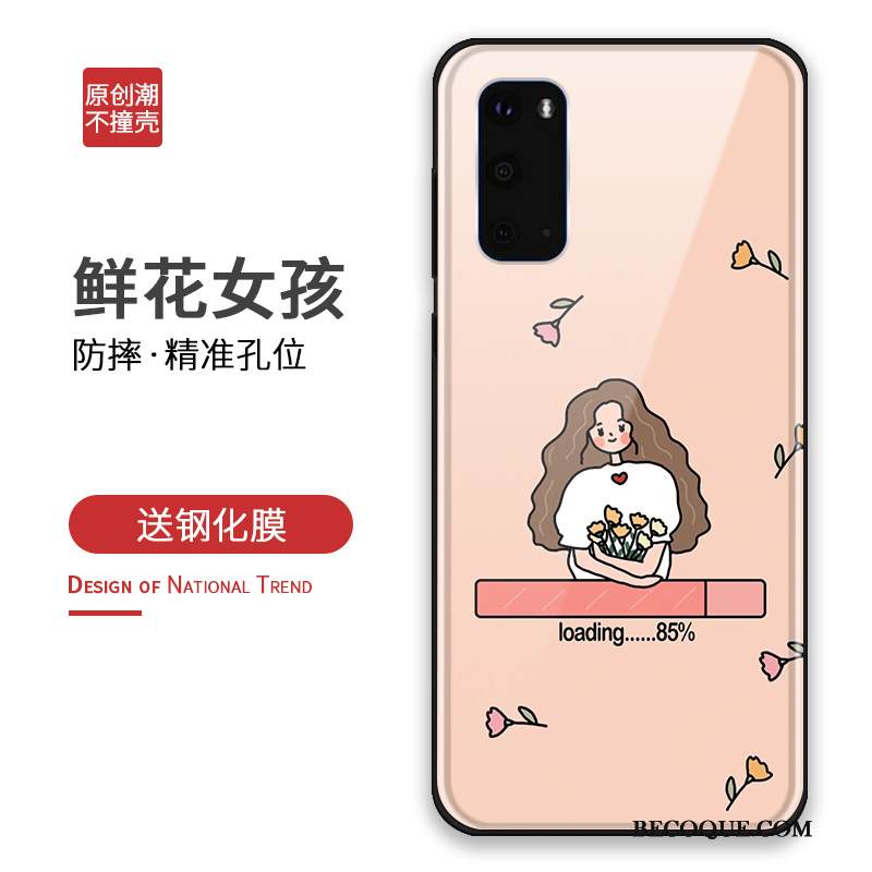 Kuori Samsung Galaxy S20 Silikoni Puhelimen Kuoret Persoonallisuus, Kotelo Samsung Galaxy S20 Laukut Keltainen Lasi