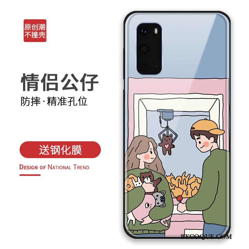 Kuori Samsung Galaxy S20 Silikoni Puhelimen Kuoret Persoonallisuus, Kotelo Samsung Galaxy S20 Laukut Keltainen Lasi