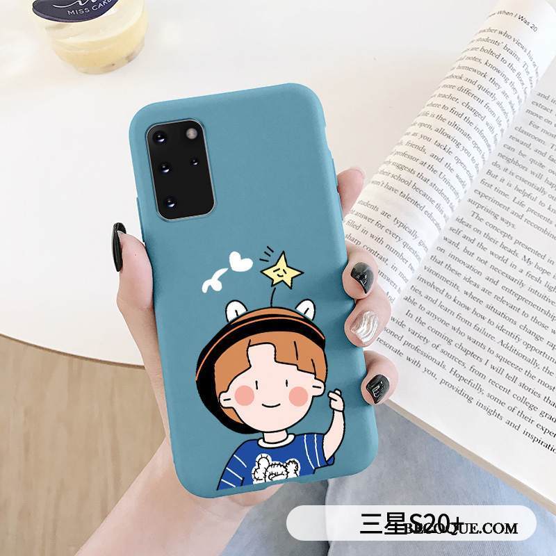 Kuori Samsung Galaxy S20+ Silikoni Sininen Murtumaton, Kotelo Samsung Galaxy S20+ Suojaus Puhelimen Kuoret Net Red