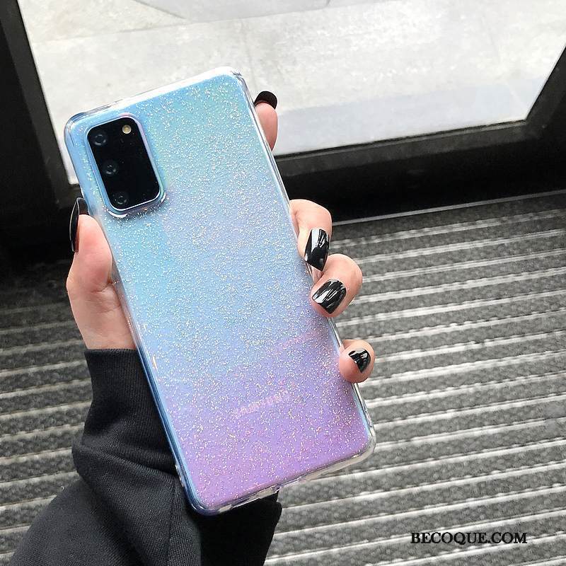 Kuori Samsung Galaxy S20 Silikoni Tähti Murtumaton, Kotelo Samsung Galaxy S20 Suojaus Ripustettavat Koristeet Jauhe