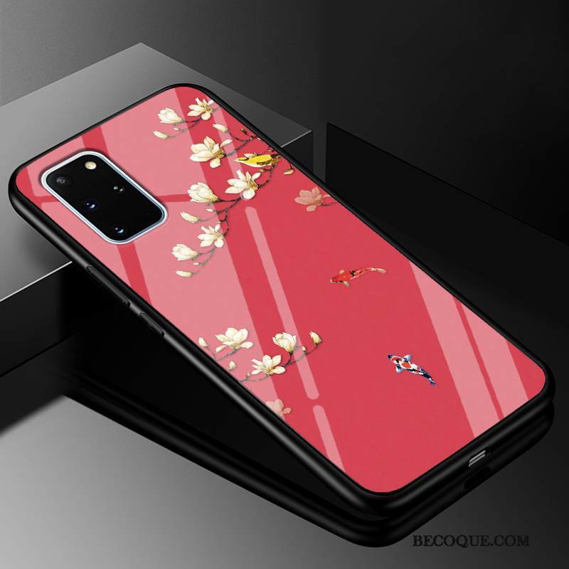 Kuori Samsung Galaxy S20+ Suojaus Murtumaton Net Red, Kotelo Samsung Galaxy S20+ Silikoni Musta Yksinkertainen