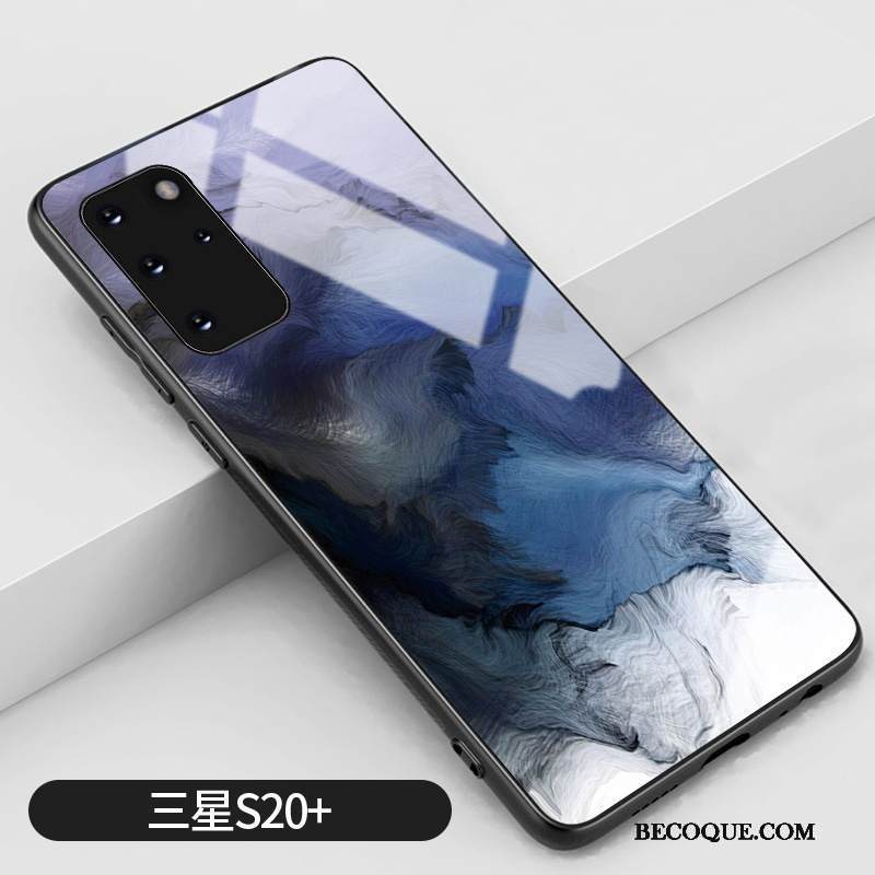 Kuori Samsung Galaxy S20+ Suojaus Murtumaton Öljyvärimaalaus, Kotelo Samsung Galaxy S20+ Puhelimen Kuoret Sininen