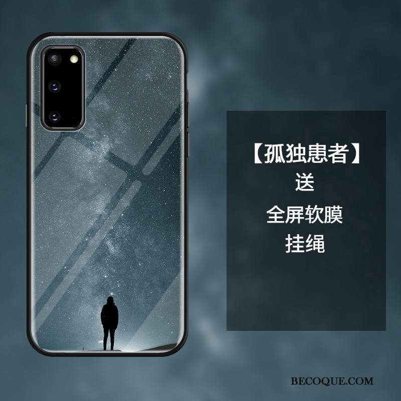 Kuori Samsung Galaxy S20 Suojaus Persoonallisuus Lasi, Kotelo Samsung Galaxy S20 Sininen Trendi
