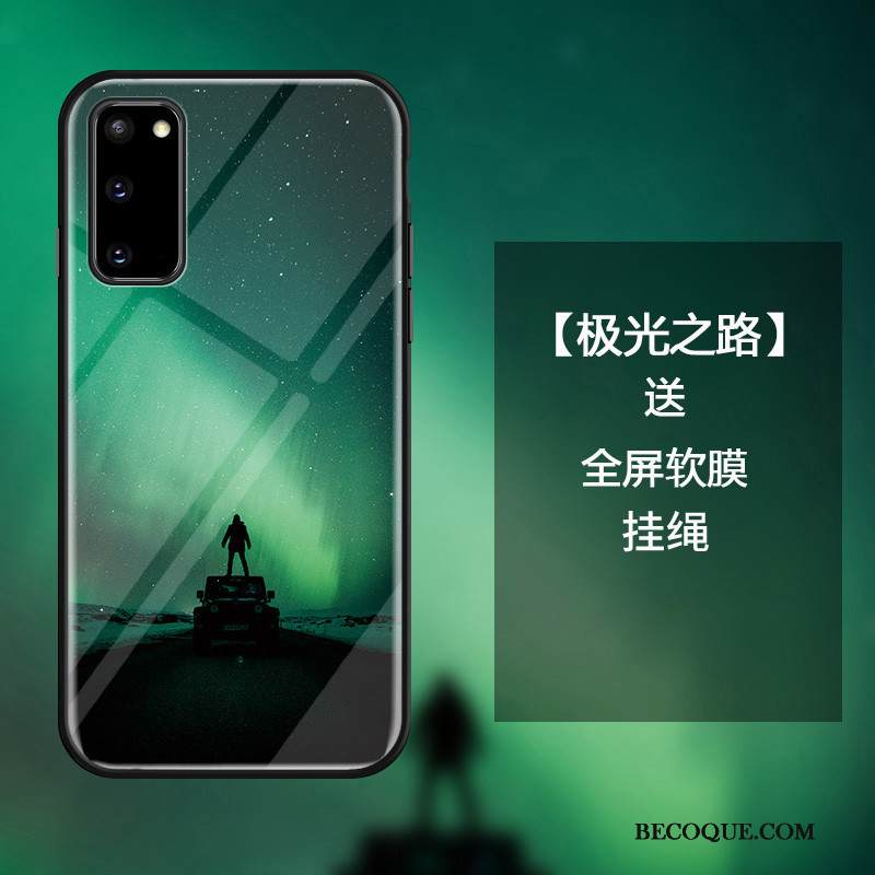 Kuori Samsung Galaxy S20 Suojaus Persoonallisuus Lasi, Kotelo Samsung Galaxy S20 Sininen Trendi