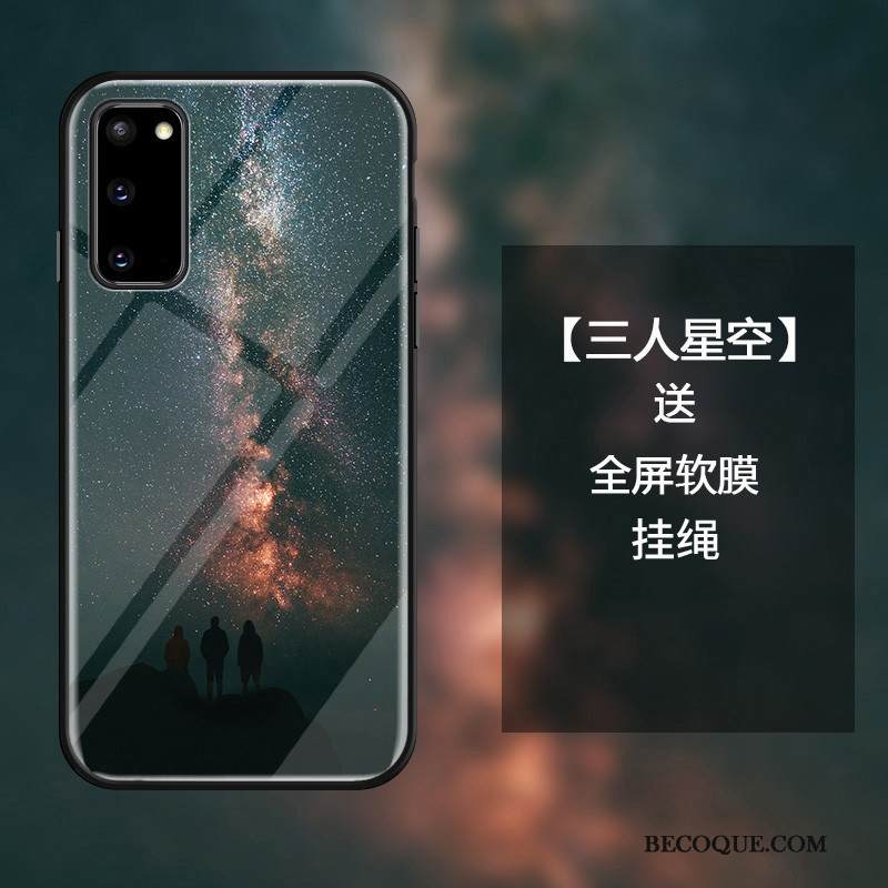 Kuori Samsung Galaxy S20 Suojaus Persoonallisuus Lasi, Kotelo Samsung Galaxy S20 Sininen Trendi