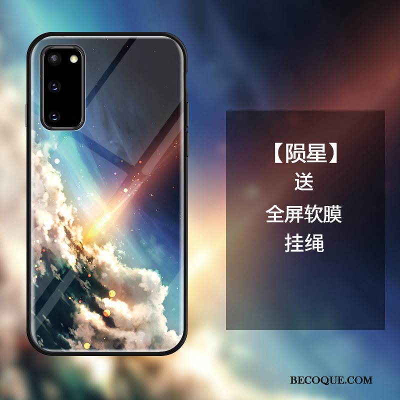 Kuori Samsung Galaxy S20 Suojaus Persoonallisuus Lasi, Kotelo Samsung Galaxy S20 Sininen Trendi