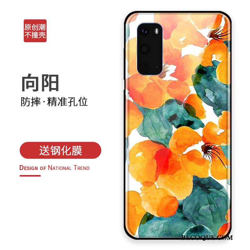 Kuori Samsung Galaxy S20 Suojaus Persoonallisuus Sininen, Kotelo Samsung Galaxy S20 Silikoni Lasi Puhelimen Kuoret