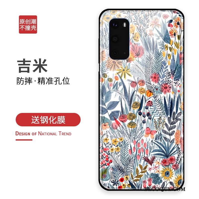 Kuori Samsung Galaxy S20 Suojaus Persoonallisuus Sininen, Kotelo Samsung Galaxy S20 Silikoni Lasi Puhelimen Kuoret