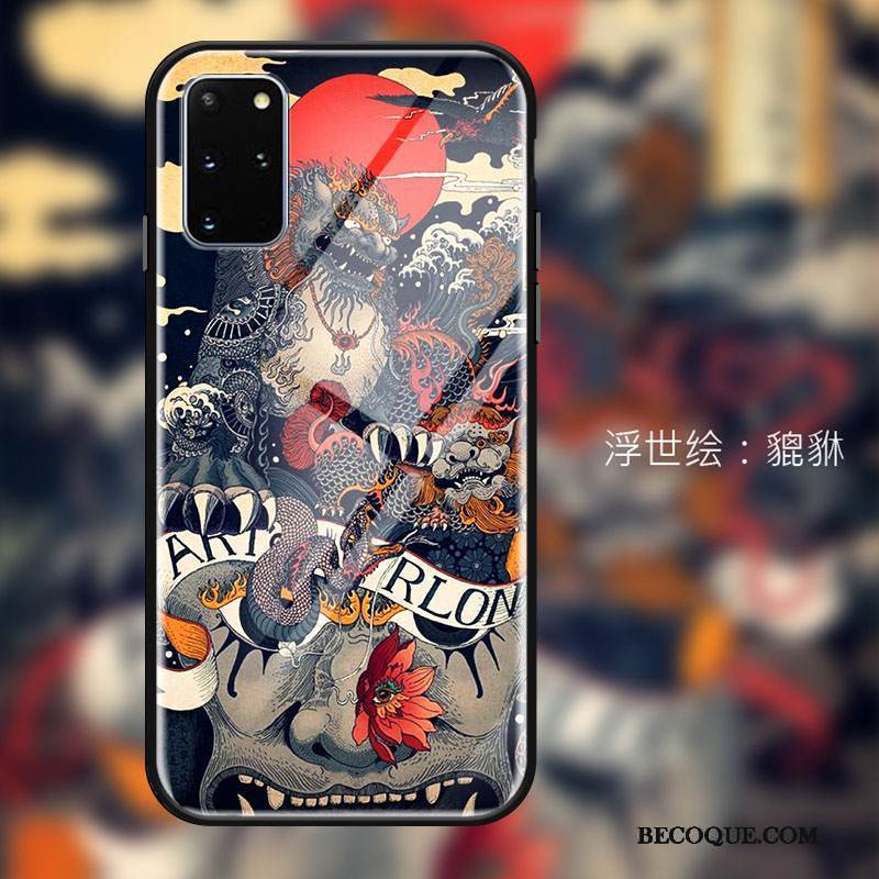 Kuori Samsung Galaxy S20+ Tila Trendi Peili, Kotelo Samsung Galaxy S20+ Vuosikerta Lasi Sininen