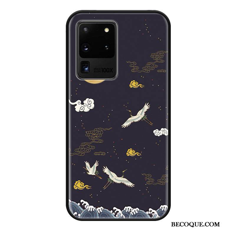 Kuori Samsung Galaxy S20 Ultra Luova Sininen Pesty Suede, Kotelo Samsung Galaxy S20 Ultra Silikoni Nosturi Trendi