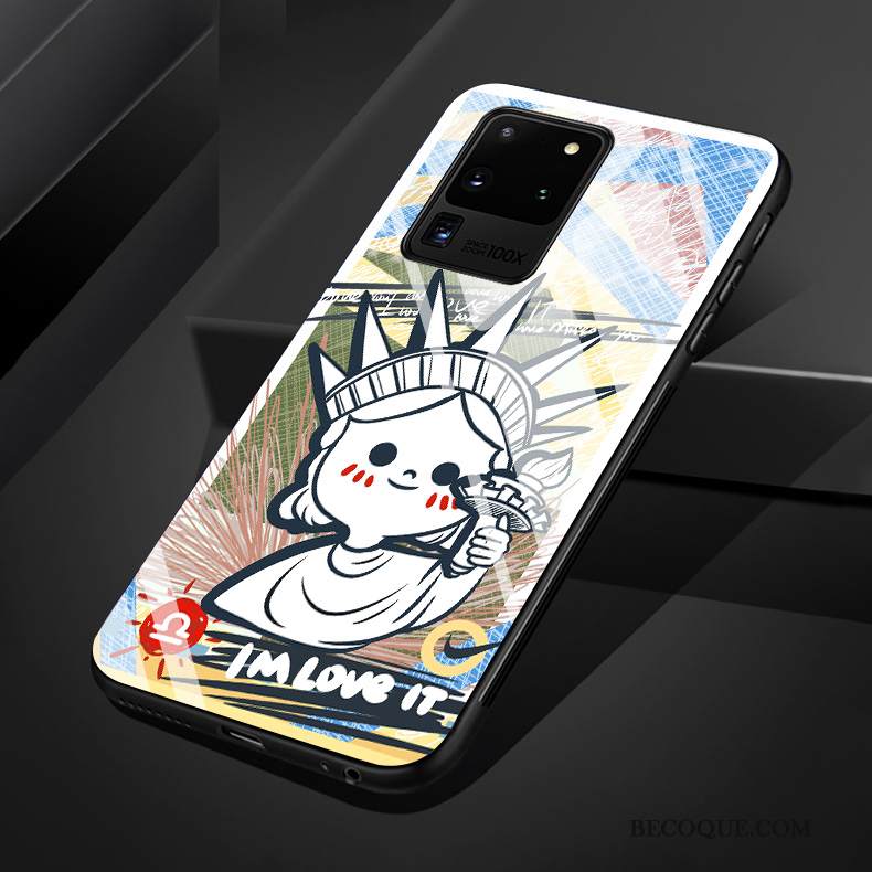 Kuori Samsung Galaxy S20 Ultra Monivärinen Lasi L, Kotelo Samsung Galaxy S20 Ultra Pehmeä Neste Eurooppa Persoonallisuus