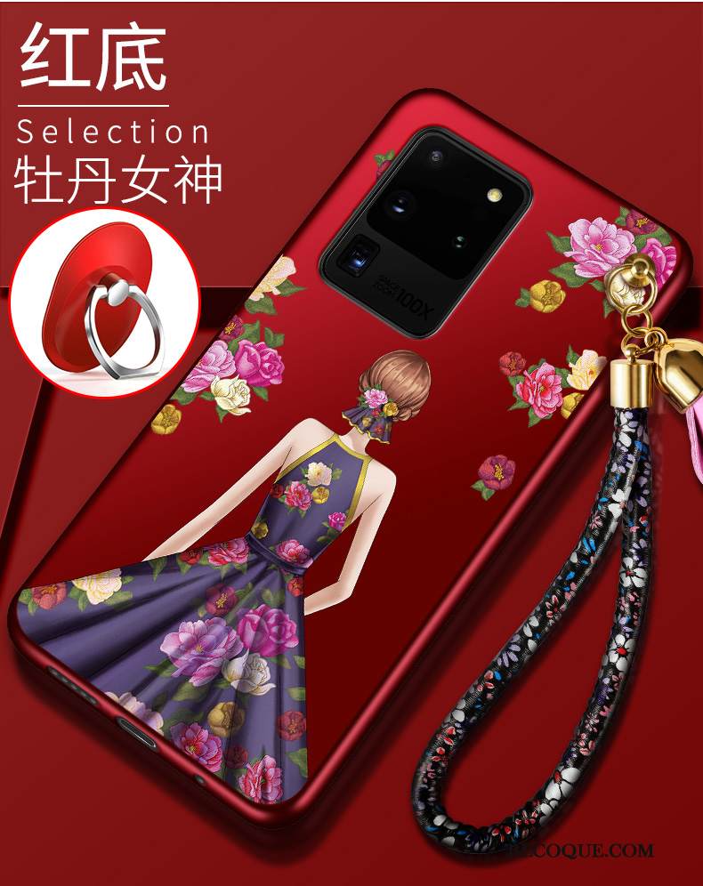 Kuori Samsung Galaxy S20 Ultra Pehmeä Neste Punainen Puhelimen Kuoret, Kotelo Samsung Galaxy S20 Ultra Luova Uusi Murtumaton