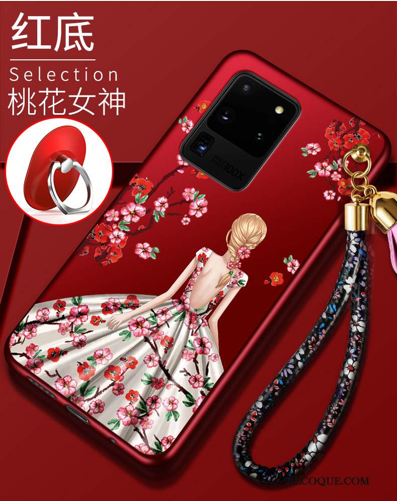 Kuori Samsung Galaxy S20 Ultra Pehmeä Neste Punainen Puhelimen Kuoret, Kotelo Samsung Galaxy S20 Ultra Luova Uusi Murtumaton