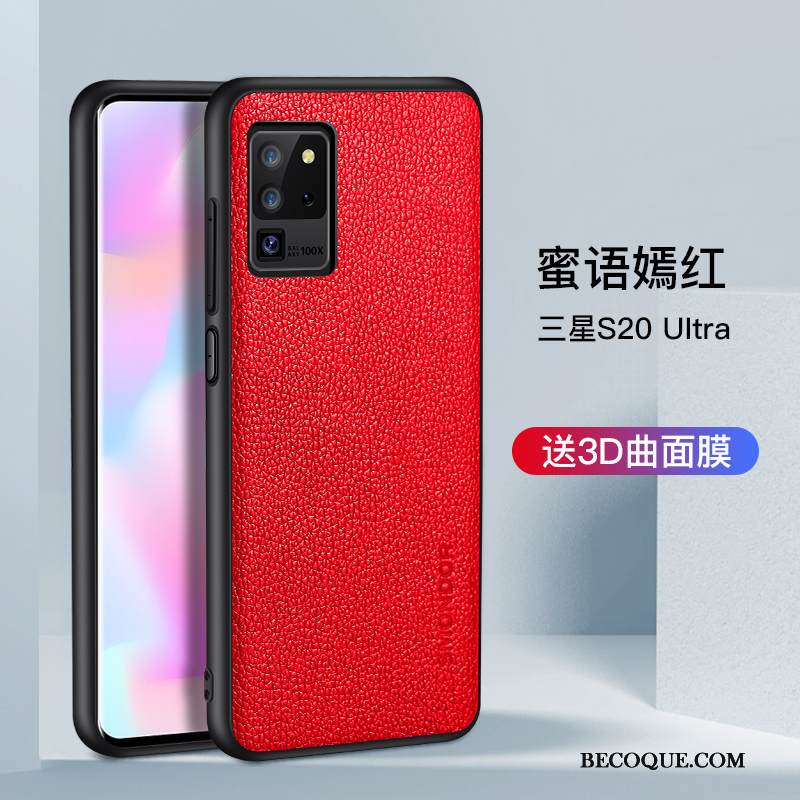 Kuori Samsung Galaxy S20 Ultra Silikoni Musta Murtumaton, Kotelo Samsung Galaxy S20 Ultra Luova Net Red Puhelimen Kuoret