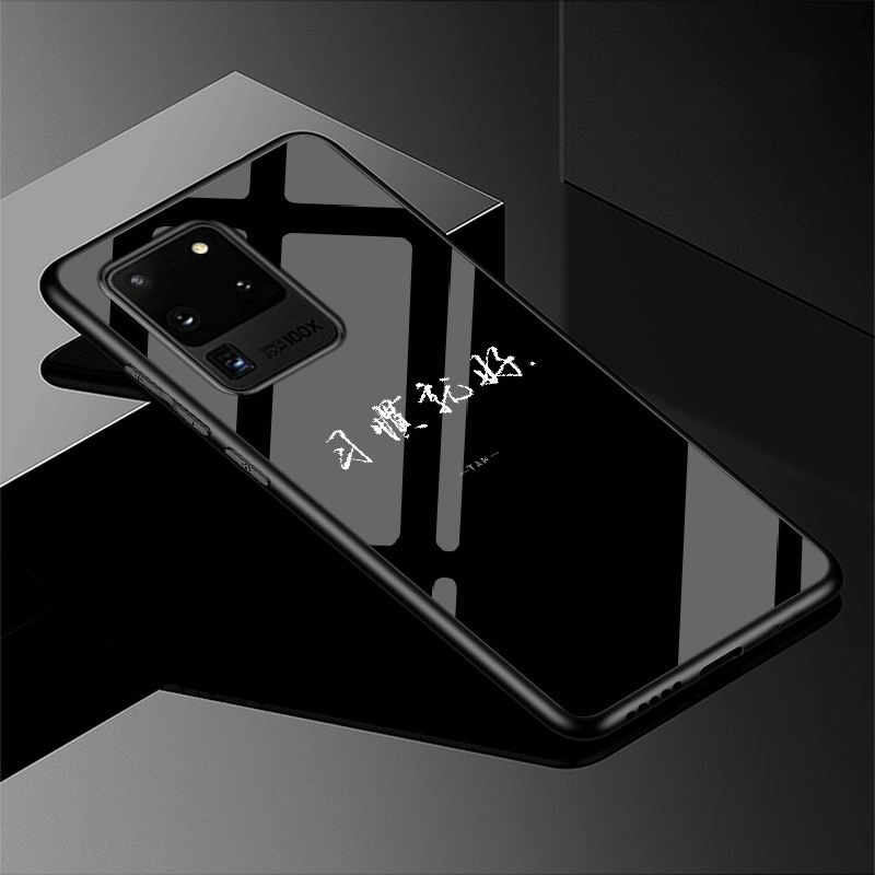 Kuori Samsung Galaxy S20 Ultra Silikoni Puhelimen Kuoret Lasi, Kotelo Samsung Galaxy S20 Ultra Pehmeä Neste Persoonallisuus Punainen