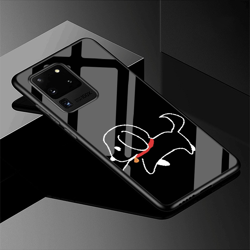 Kuori Samsung Galaxy S20 Ultra Silikoni Puhelimen Kuoret Lasi, Kotelo Samsung Galaxy S20 Ultra Pehmeä Neste Persoonallisuus Punainen