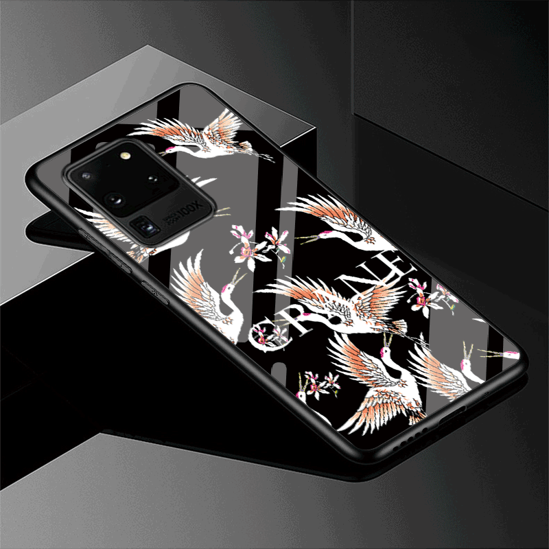 Kuori Samsung Galaxy S20 Ultra Silikoni Puhelimen Kuoret Lasi, Kotelo Samsung Galaxy S20 Ultra Pehmeä Neste Persoonallisuus Punainen