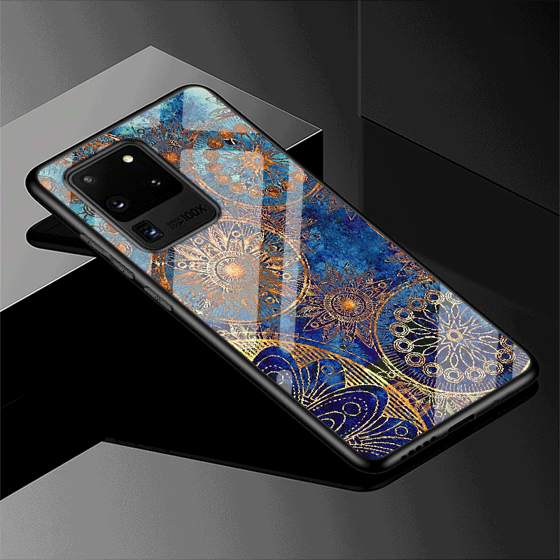 Kuori Samsung Galaxy S20 Ultra Silikoni Puhelimen Kuoret Lasi, Kotelo Samsung Galaxy S20 Ultra Pehmeä Neste Persoonallisuus Punainen