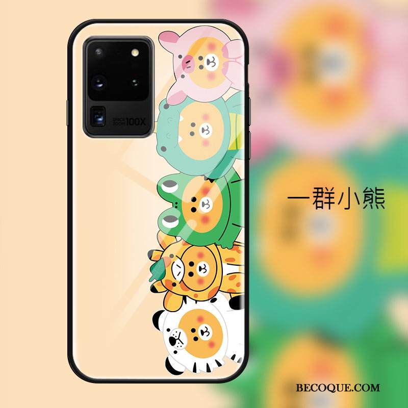 Kuori Samsung Galaxy S20 Ultra Suojaus Puhelimen Kuoret Bear, Kotelo Samsung Galaxy S20 Ultra Pehmeä Neste Pieni Lasi
