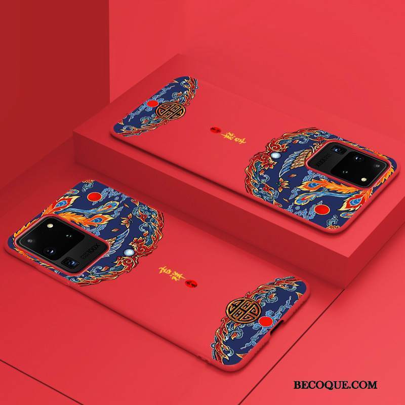 Kuori Samsung Galaxy S20 Ultra Suojaus Puhelimen Kuoret Punainen, Kotelo Samsung Galaxy S20 Ultra Luova Trendi Tuuli