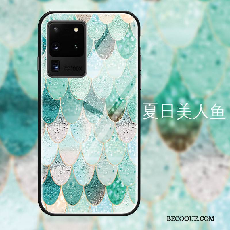 Kuori Samsung Galaxy S20 Ultra Tila Merenneito Murtumaton, Kotelo Samsung Galaxy S20 Ultra Laukut Ripustettavat Koristeet Lasi
