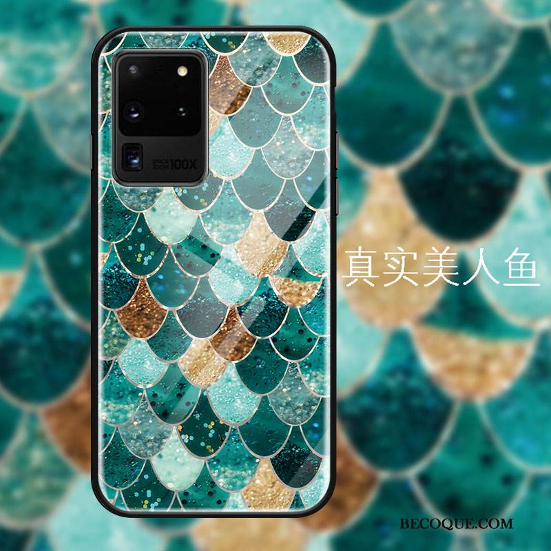 Kuori Samsung Galaxy S20 Ultra Tila Merenneito Murtumaton, Kotelo Samsung Galaxy S20 Ultra Laukut Ripustettavat Koristeet Lasi