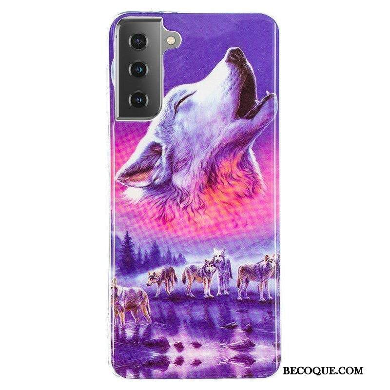 Kuori Samsung Galaxy S21 5G Fluoresoiva Wolf-sarja