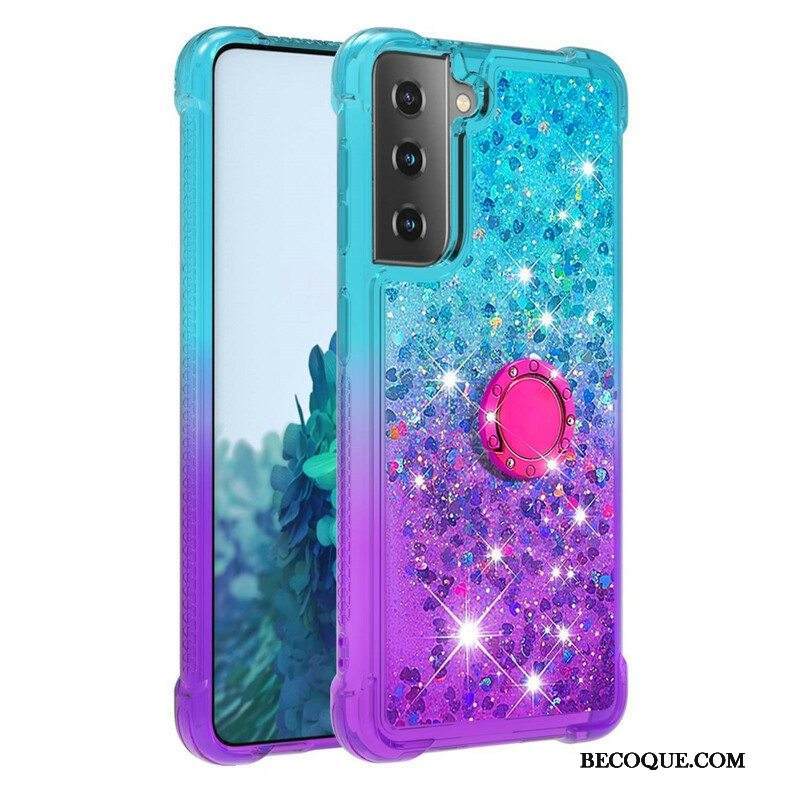 Kuori Samsung Galaxy S21 5G Glitter Ring-kiinnike