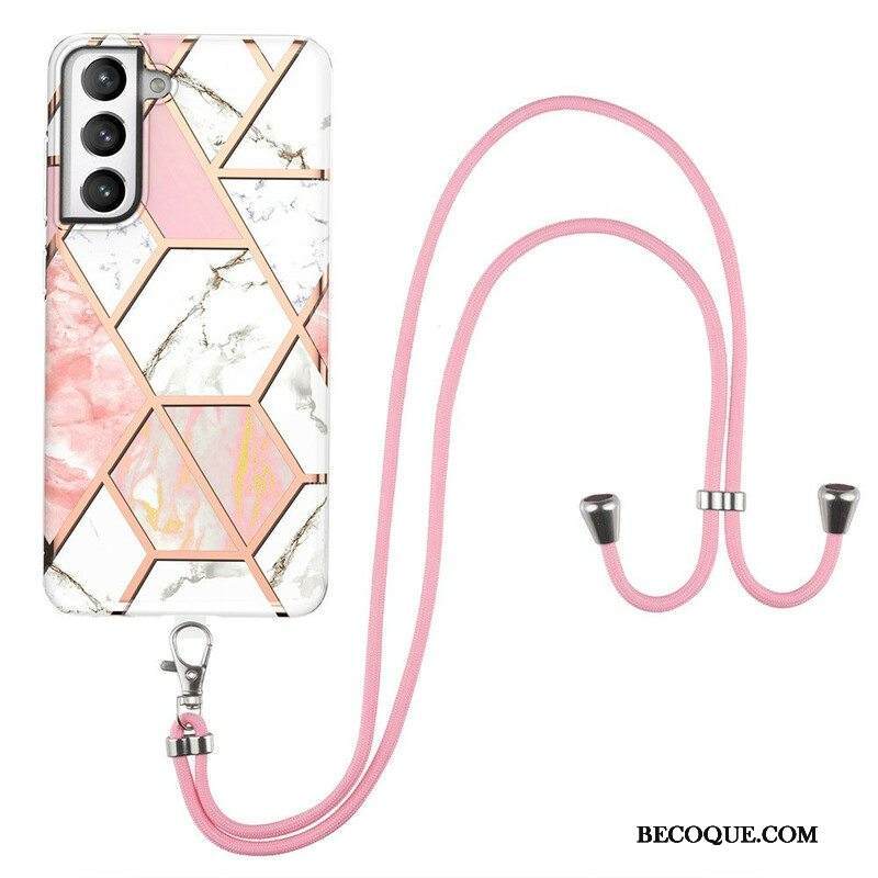 Kuori Samsung Galaxy S21 FE Kiristysnyörillä Premium-marmorijohto