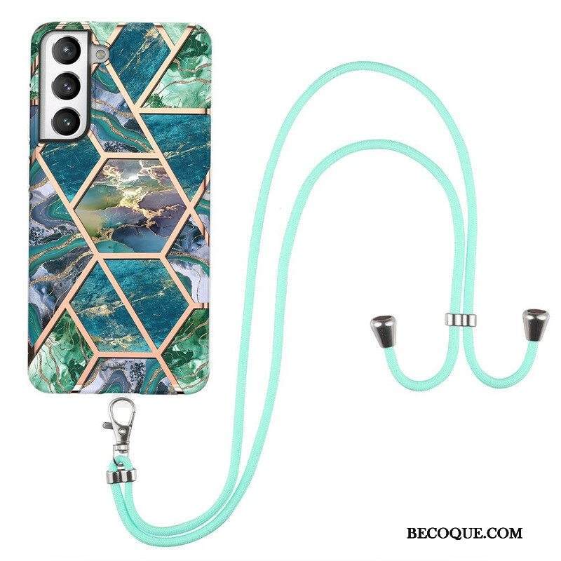 Kuori Samsung Galaxy S21 FE Kiristysnyörillä Premium-marmorijohto