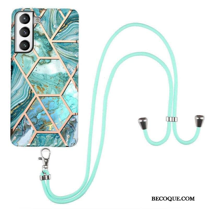 Kuori Samsung Galaxy S21 FE Kiristysnyörillä Premium-marmorijohto