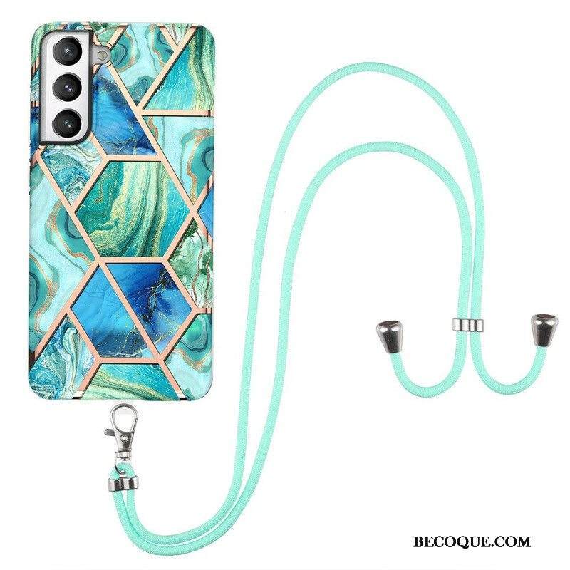 Kuori Samsung Galaxy S21 FE Kiristysnyörillä Premium-marmorijohto