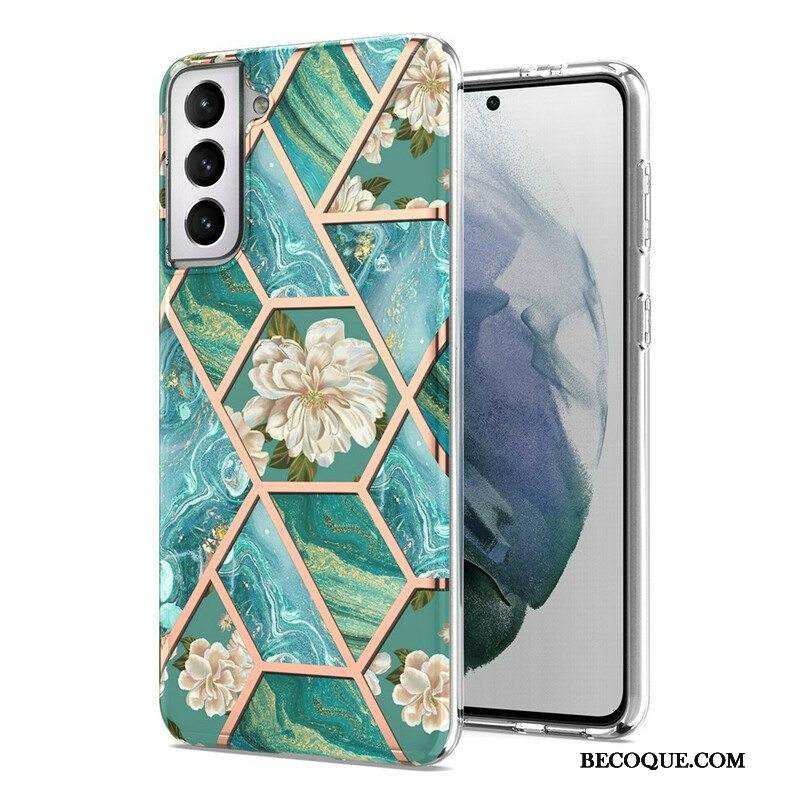 Kuori Samsung Galaxy S21 FE Marmoroitu Kukka