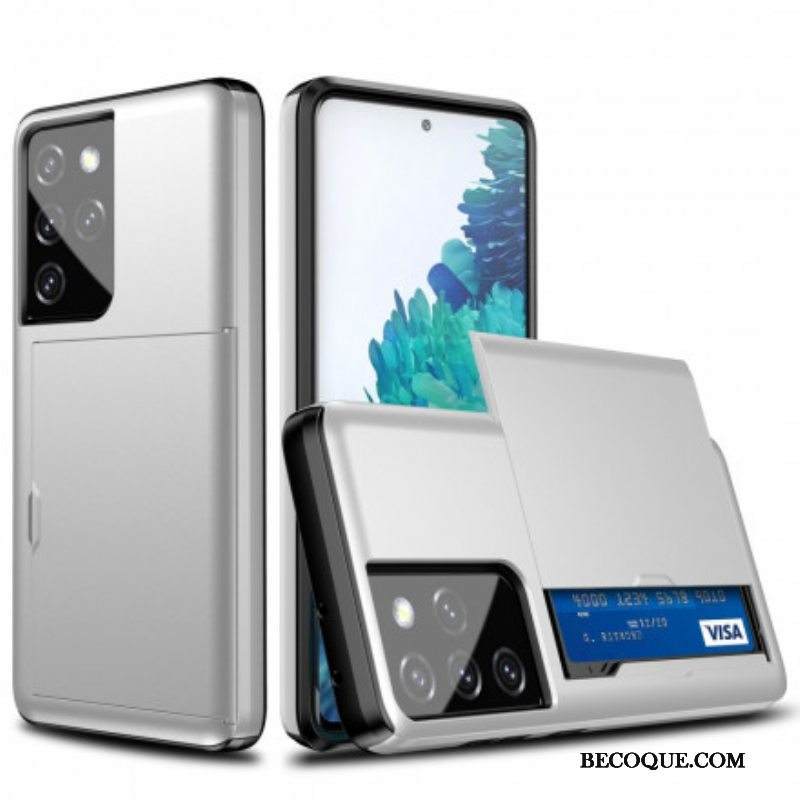 Kuori Samsung Galaxy S21 Ultra 5G Jäykkä Flashy Korttipidike