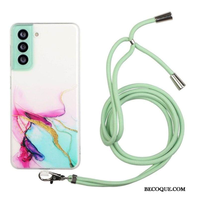 Kuori Samsung Galaxy S22 5G Kiristysnyörillä Marmorijohdolla