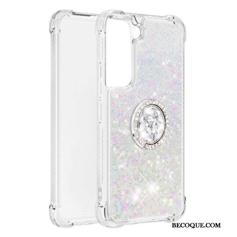 Kuori Samsung Galaxy S22 5G Paljetteja Rengastuella