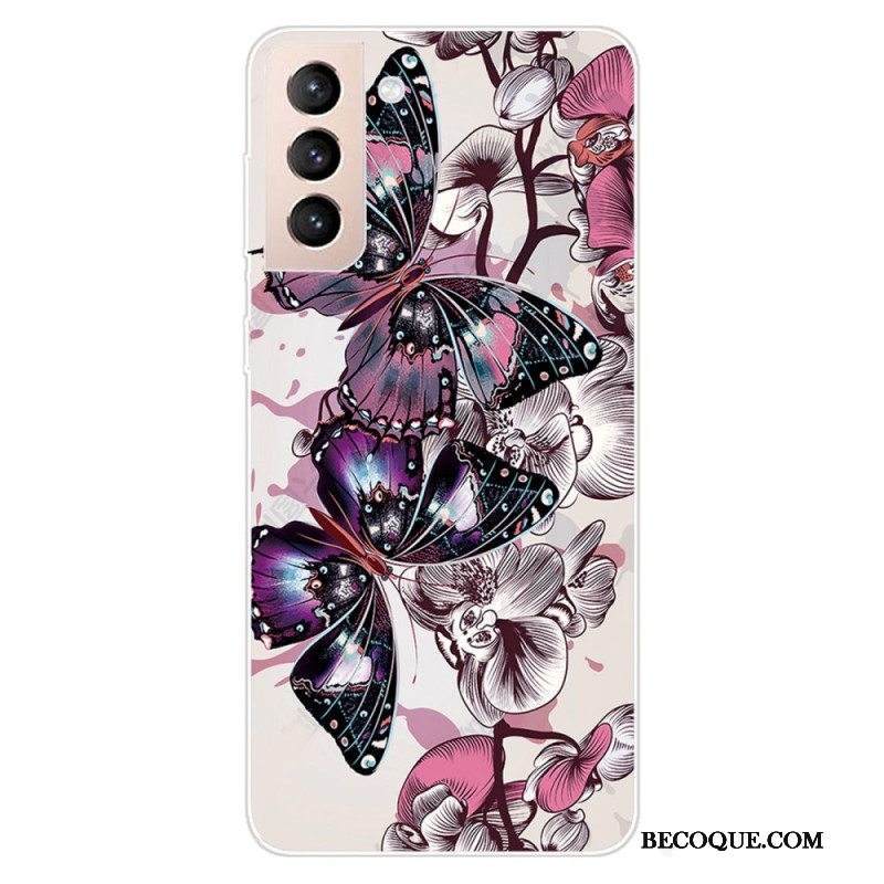 Kuori Samsung Galaxy S22 5G Värikkäitä Perhosia