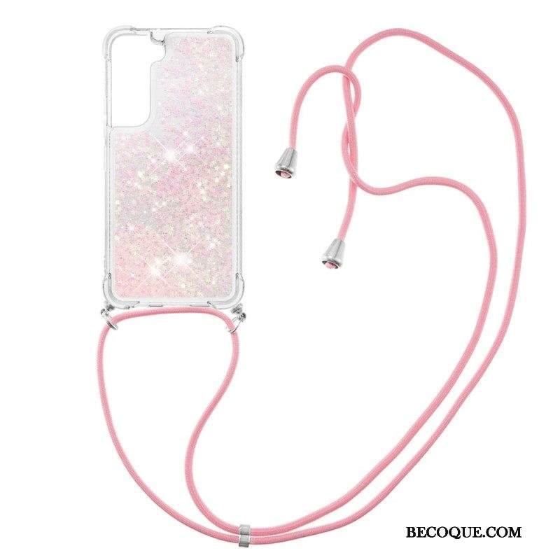 Kuori Samsung Galaxy S22 Plus 5G Paljetteja Kiristysnyörillä