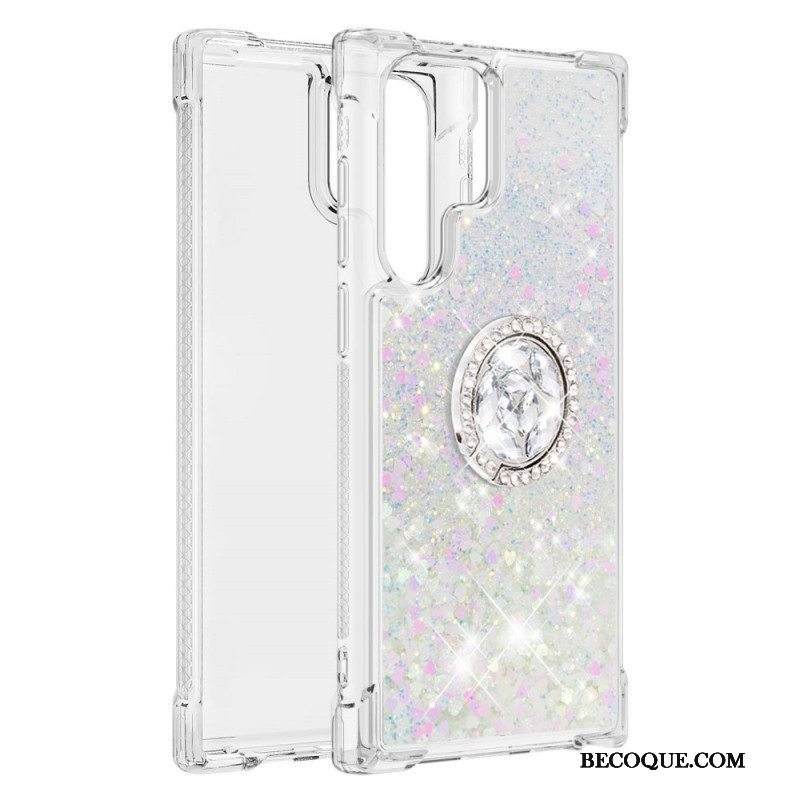 Kuori Samsung Galaxy S22 Ultra 5G Glitter Ring-kiinnike