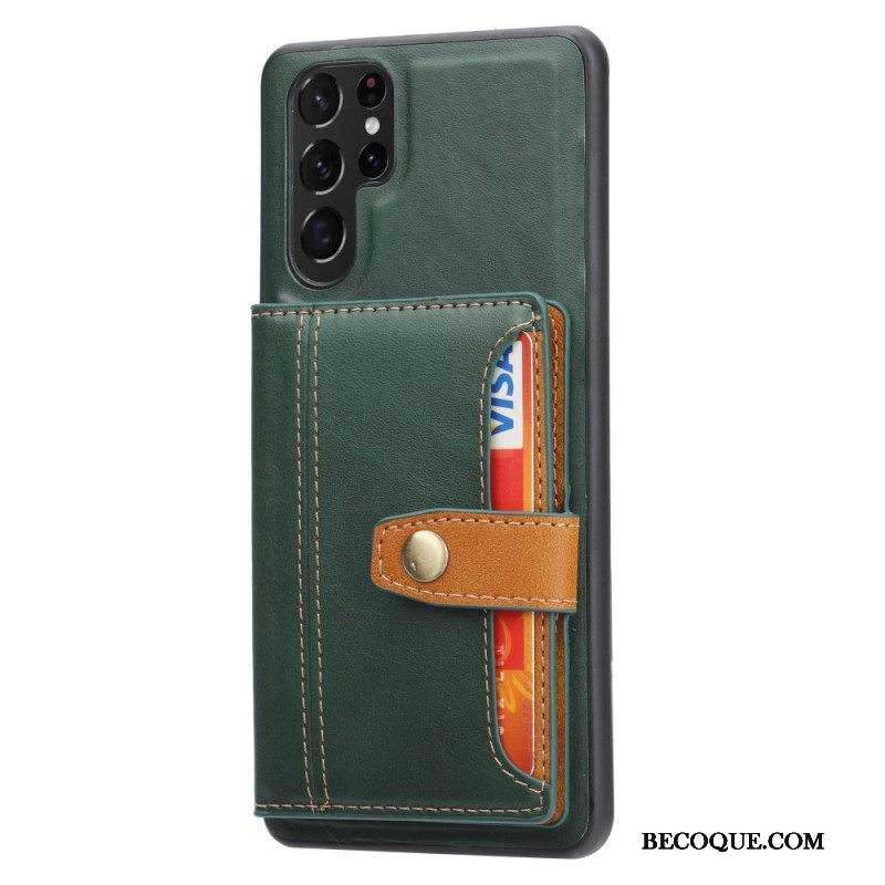 Kuori Samsung Galaxy S22 Ultra 5G Korttipidikkeen Tukihihna