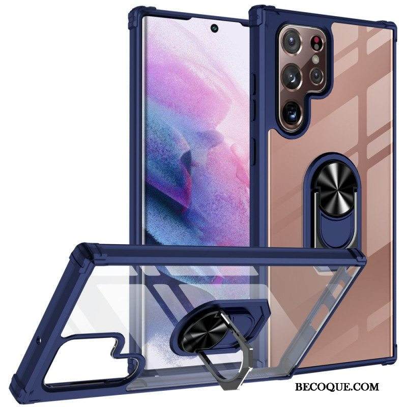 Kuori Samsung Galaxy S22 Ultra 5G Läpinäkyvä Rengastuella