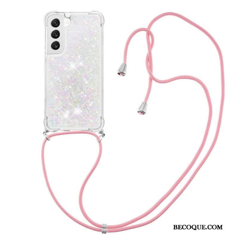 Kuori Samsung Galaxy S23 5G Paljetteja Kiristysnyörillä