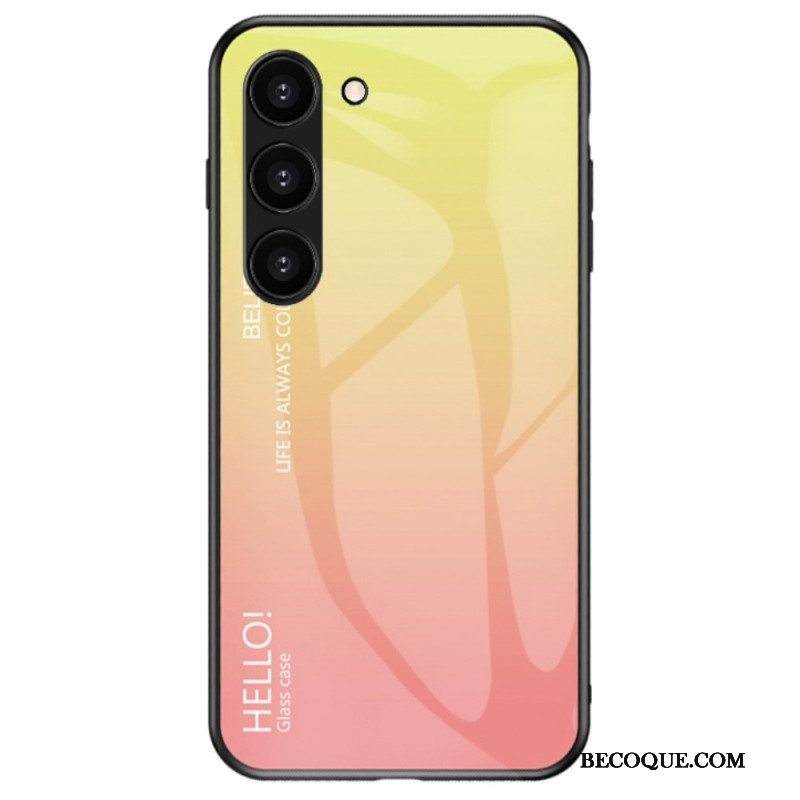 Kuori Samsung Galaxy S23 Plus 5G Karkaistu Lasi Hello