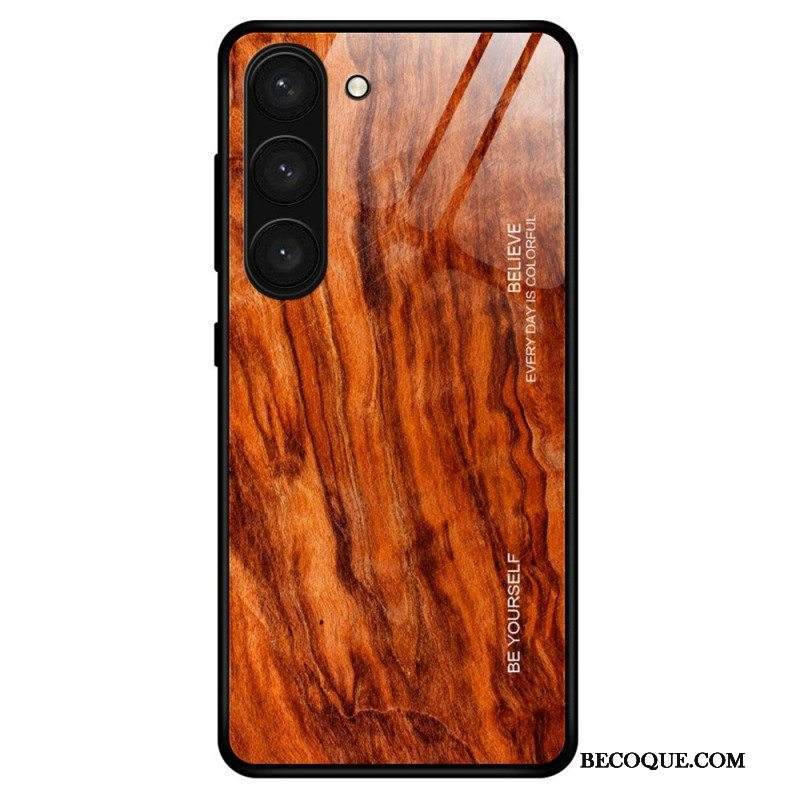 Kuori Samsung Galaxy S23 Plus 5G Wood Design Karkaistu Lasi