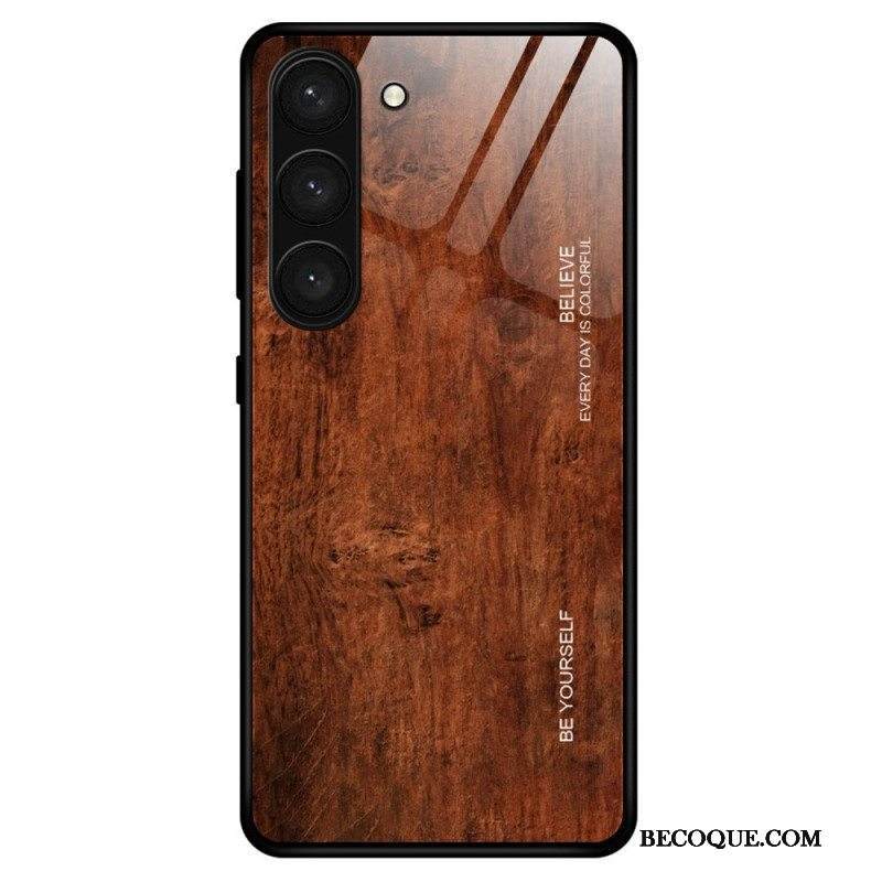 Kuori Samsung Galaxy S23 Plus 5G Wood Design Karkaistu Lasi