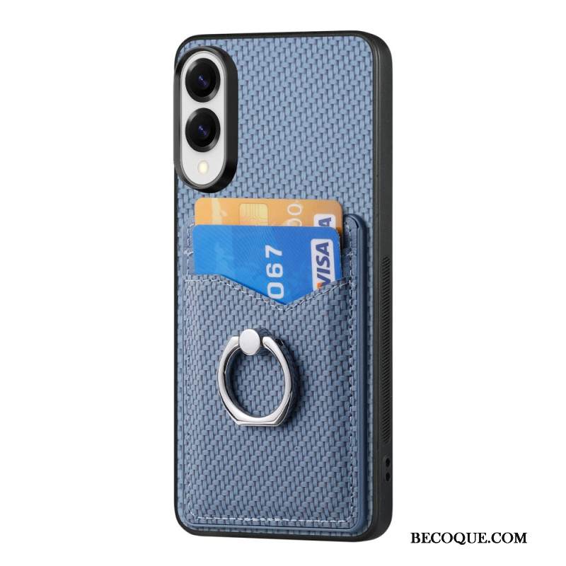 Kuori Samsung Galaxy S25 5g Edge Hiilikuituinen Korttikotelo Ja Rengasteline Suojakuori