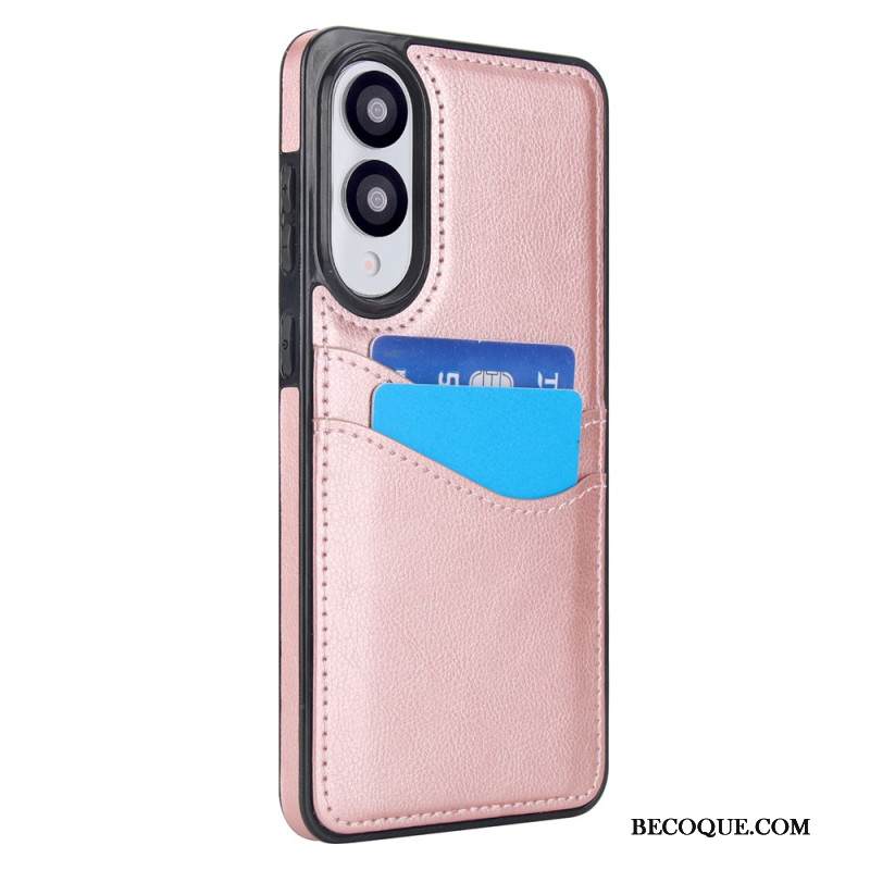 Kuori Samsung Galaxy S25 5g Edge Nahkajäljitelmä Ja Kortti Teline Suojakuori